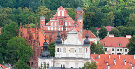 VILNIUS, LITHUANIA, AUGUST 10  St  Anna s Church in Vilnius, Lithuania  Summer time on August 10,...