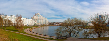 Tall ugly house in Minsk s historical centreのeditorial素材