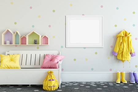 frame mock up. Interior scandinavian style. 3d rendering, 3d illustrationの写真素材