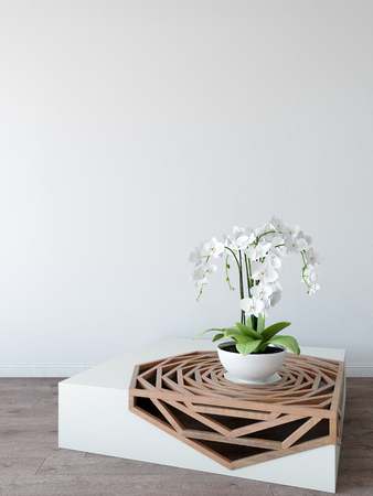 wall mock up interior. Wall art. 3d rendering, 3d illustrationの写真素材