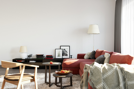 wall mock up interior. Wall art. 3d rendering, 3d illustrationの写真素材