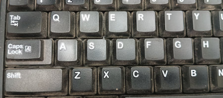 Close up of a black computer keyboardの写真素材