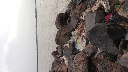 Pile of garbage in the city. Ecological problem. Environment protectionの写真素材