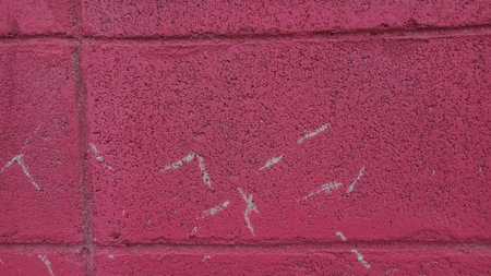Pink painted brick wall texture. Background and texture for graphic design.の写真素材