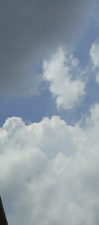Clouds in the blue sky as an illustration of a cloudy day.の写真素材