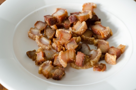 Breakfast Fried crispy porkの写真素材