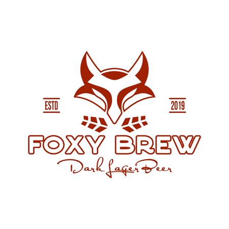 Fox Brew Logo templateのイラスト素材