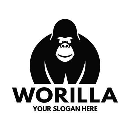 Gorilla and  combine letter Wのイラスト素材