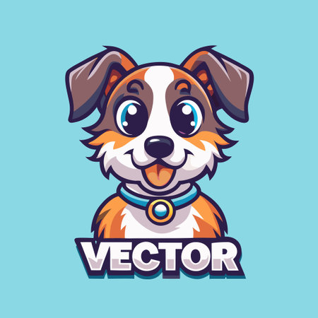 Adorable Mascot Dog Vector Illustration with Cartoon-like Featuresのイラスト素材