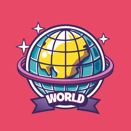 Globe Character Cartoon Illustration: A Friendly Earth Mascotのイラスト素材