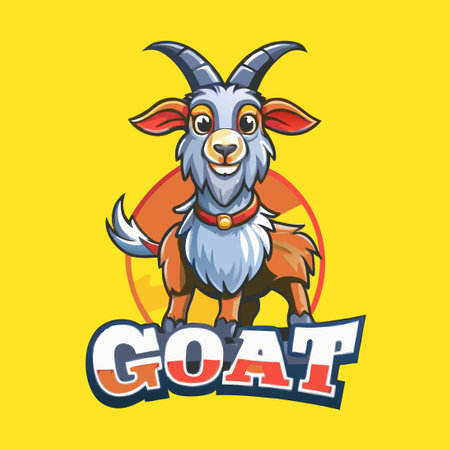 White-Background Vector Illustration of an Angora Goat Mascotのイラスト素材