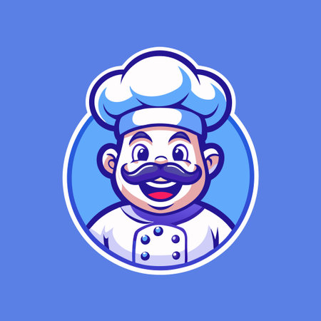 Vector Illustration of a Cheerful Chef Mascot Cartoon Characterのイラスト素材