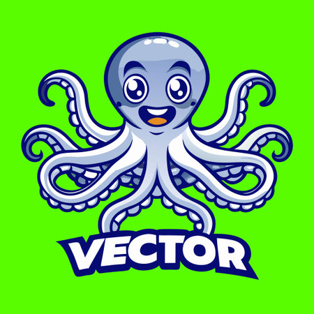 Cute Cartoon Octopus Mascot with Vector Illustration Designのイラスト素材