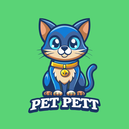 Intricate Vector Logo of a Black Cat: Graceful Feline Companionのイラスト素材