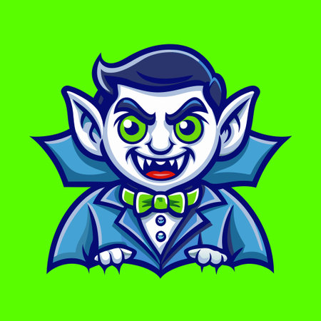 Vector Illustration of a Spooky Cartoon Vampire Mascotのイラスト素材