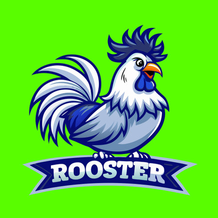 Vintage-Inspired Rooster Logo Vector Illustration with Intricate Detailsのイラスト素材