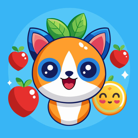 Adorable D Letter Vector Illustration Emoji Emote for Social Media Communicationのイラスト素材