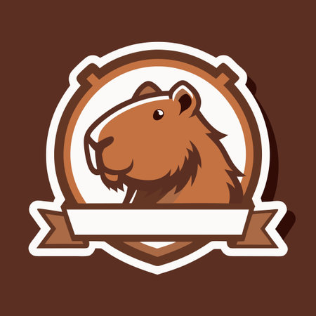Capybara Vector Logo Outline Silhouette for Graphic Designのイラスト素材