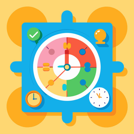 Interactive Children's Educational Puzzle Game: Learn to Tell Time with a Clockのイラスト素材