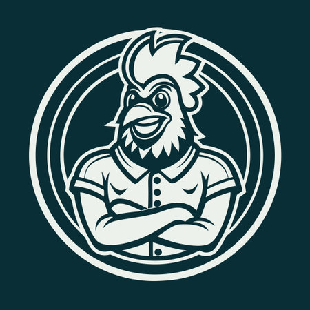 Downloadable Vector Template Featuring a Vibrant Chicken Mascot Logo Designのイラスト素材