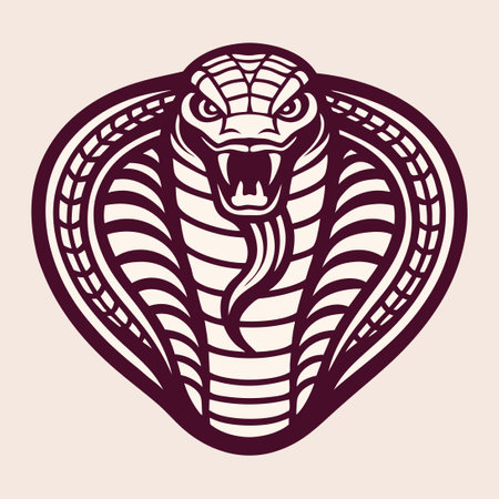 Powerful Cobra Logo Embodies Strength and Wisdomのイラスト素材