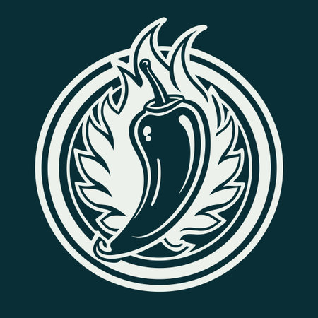 Fiery Chili Pepper Logo Template with Intricate Design