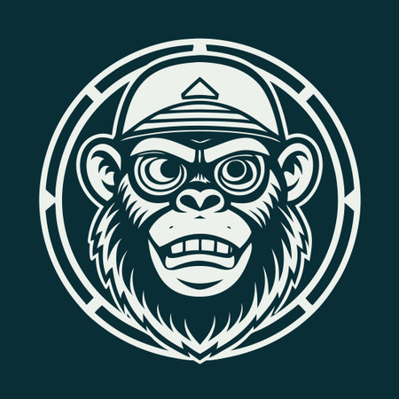 Stylish and Vibrant Monkey Vector Logo Design for Illustrator Users