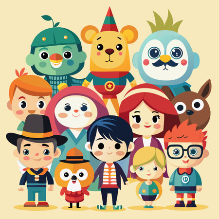 Adorable Cartoon Characters with Distinctive Personalities