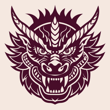 Silhouette of a Dragon's Head: Vector Illustration of a Symbolic Creatureのイラスト素材