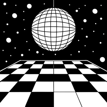 Dazzling Retro Disco Party Dance Floor Shimmering with LED Squaresのイラスト素材