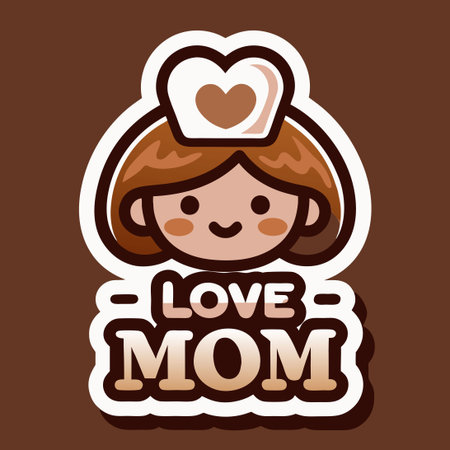 Empowering Female Chefs: A Vector Illustration for Love Mom Appのイラスト素材