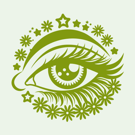 Detailed Vector Illustration of an Eyelash Extension Logoのイラスト素材