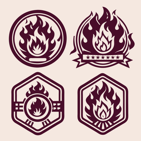 Fiery Emblem Design Templates for Bold and Eye-Catching Logosのイラスト素材
