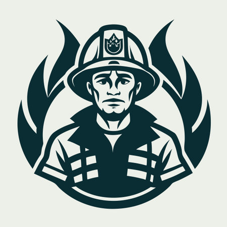 Embrace the Courage and Selflessness of Firefighters with This Bold Vector Logoのイラスト素材