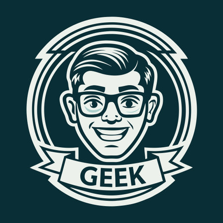 Elegant Geek Logo Template with Detailed Vector Elementsのイラスト素材