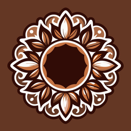 Ornate Floral Circle Logo Template for Heraldic and Luxury Brandsのイラスト素材