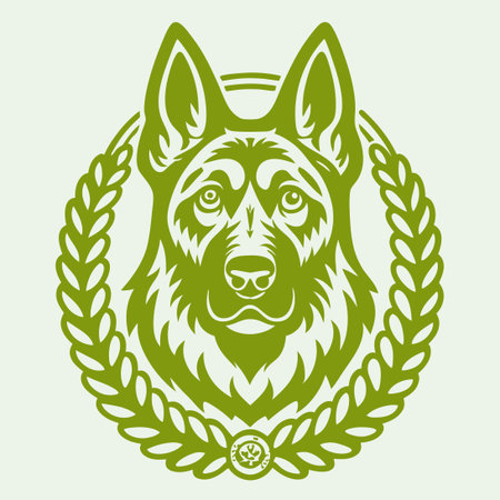 Unleash the Loyalty: Majestic German Shepherd Vector Logoのイラスト素材