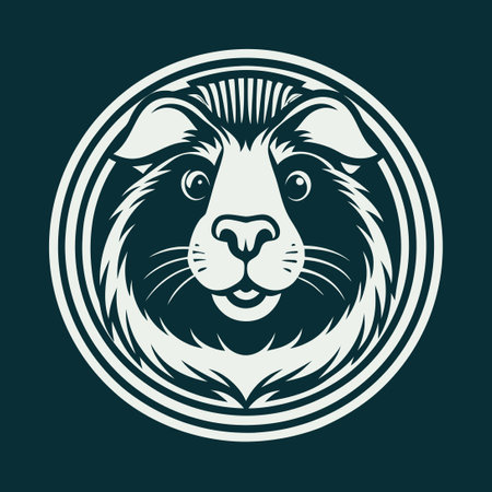 Perfect Vector Illustration of a Guinea Pig's Logo Mascotのイラスト素材