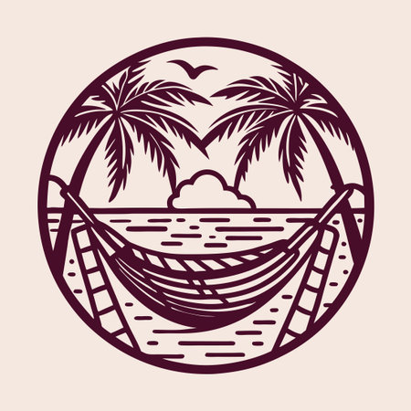 Hammock Vector Logo for Your Outdoor Recreation Needsのイラスト素材