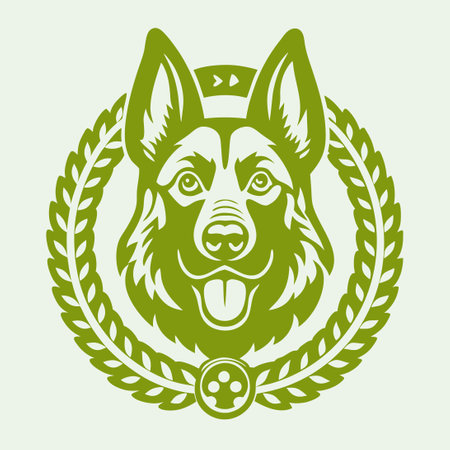 Loyal German Shepherd Dog Vector Logo Unleashing Canine Devotionのイラスト素材