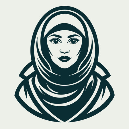 Vector Symbol of a Fashionable Hijab Designのイラスト素材