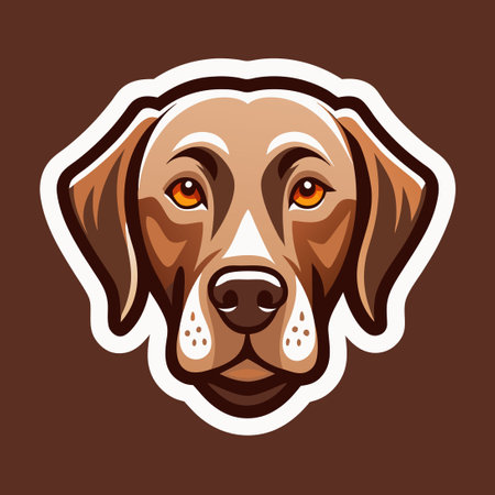 Vector Illustration of a Labrador Retriever Dog Head with Artistic Detailのイラスト素材