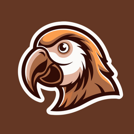 Vibrant Tropical Macaw Parrot Bird Icon Logoのイラスト素材
