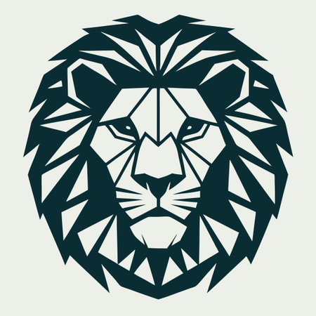 Vibrant Polygonal Lion Head Displaying a Spectrum of Colorsのイラスト素材