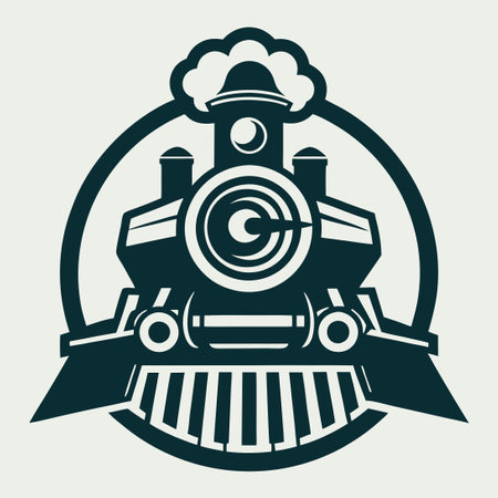 Vintage Steam Locomotive Engine Vector Illustrationのイラスト素材