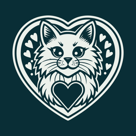 Adorable Ragdoll Kitty Vector Logo Embodies the Epitome of Relaxationのイラスト素材