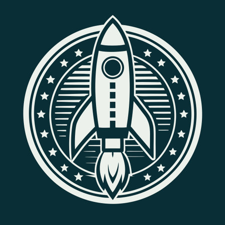 Customizable Rocket Icon Vector Graphic Template for Various Design Projects