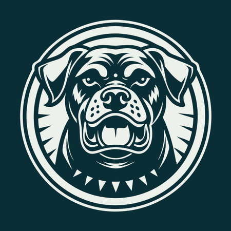 Embrace the Mighty Rottweiler: A Bold and Powerful Pet Dog Vector Logoのイラスト素材