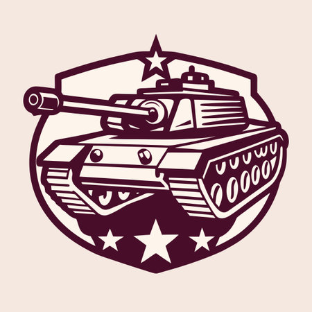 Vector Graphic Depicting a Fierce Tank War Combat with Explosionsのイラスト素材