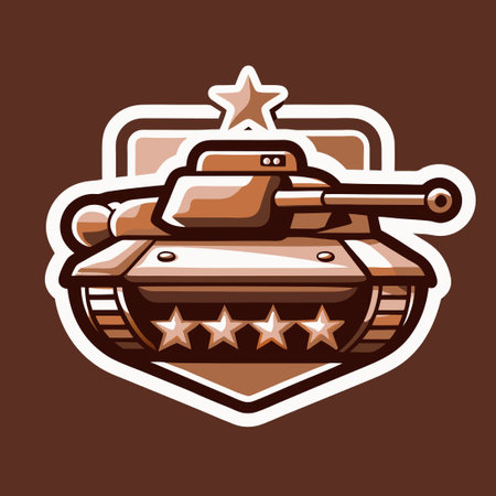 Vector Illustration of a Fierce Tank War Battle Sceneのイラスト素材